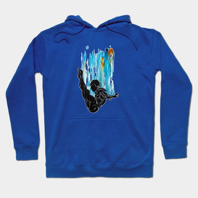 Springboard Diver, Platform Diving Hoodie by badlydrawnbabe